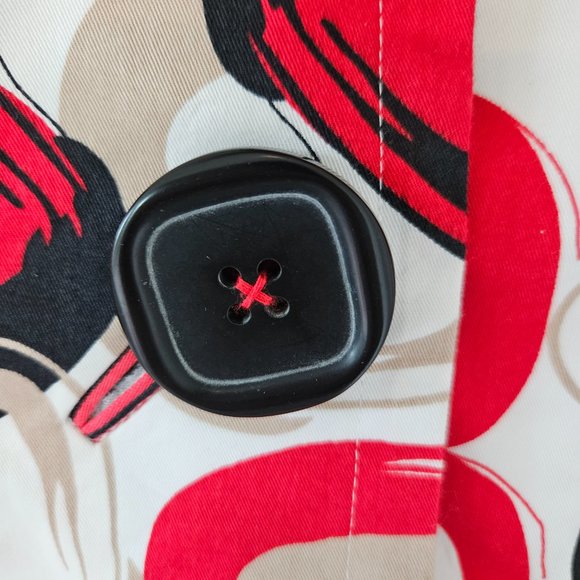 600 West Cropped Jacket 3/4 sleeves bold geometric pattern Size Small - Picture 4 of 9